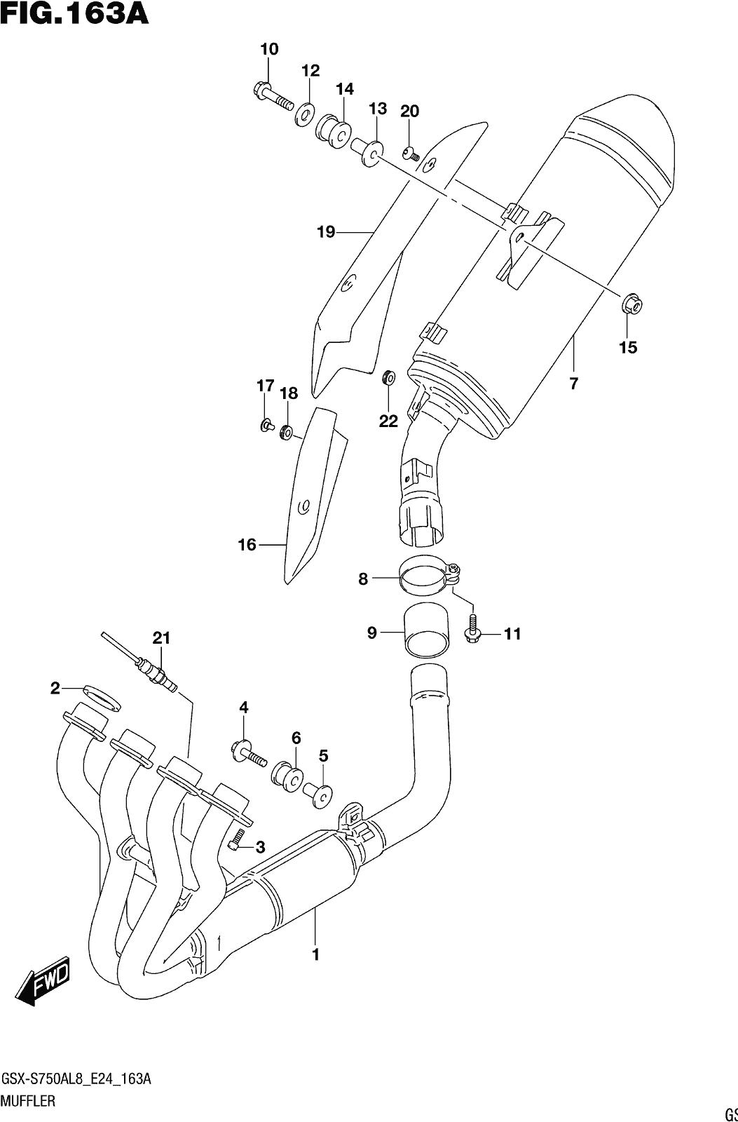 Fig.163a Muffler (gsx-s750al8 E24)