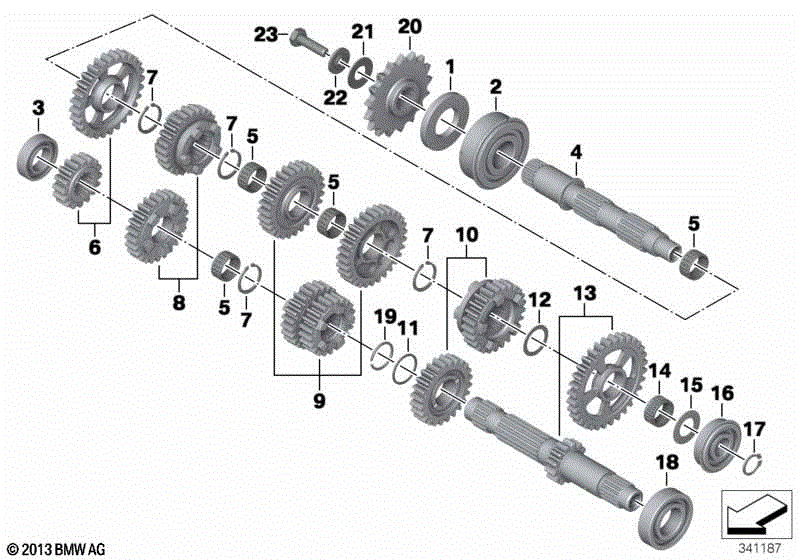 6-Gang-Getriebe- / Zahnradsatzteile