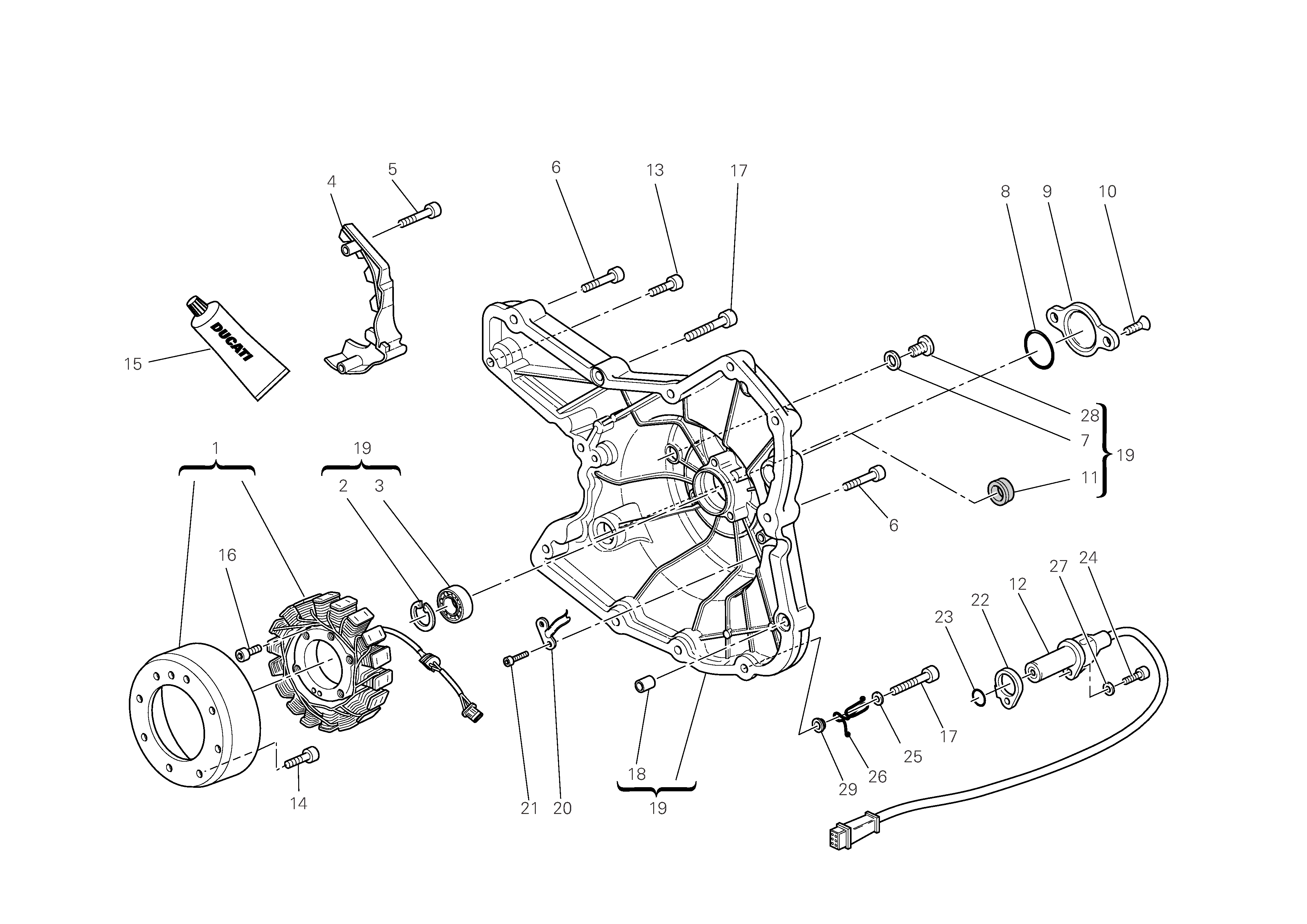 Alternator-side crankcasecover