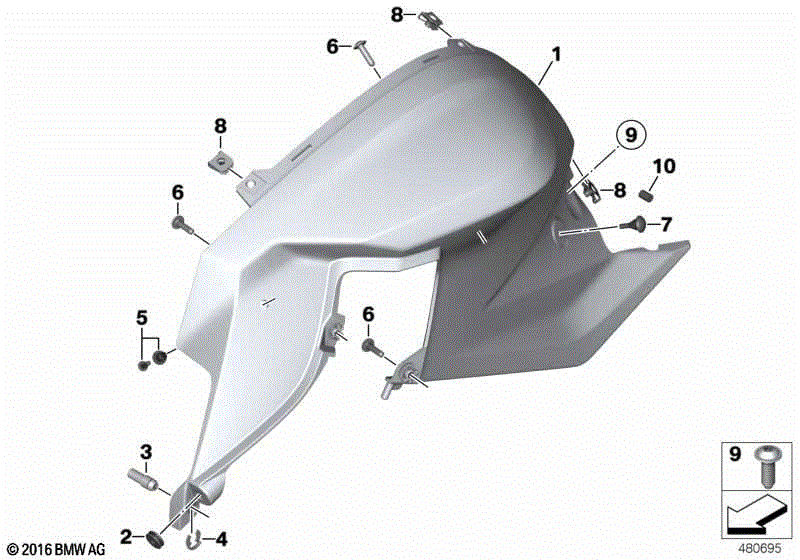 Fairing, side section, front
