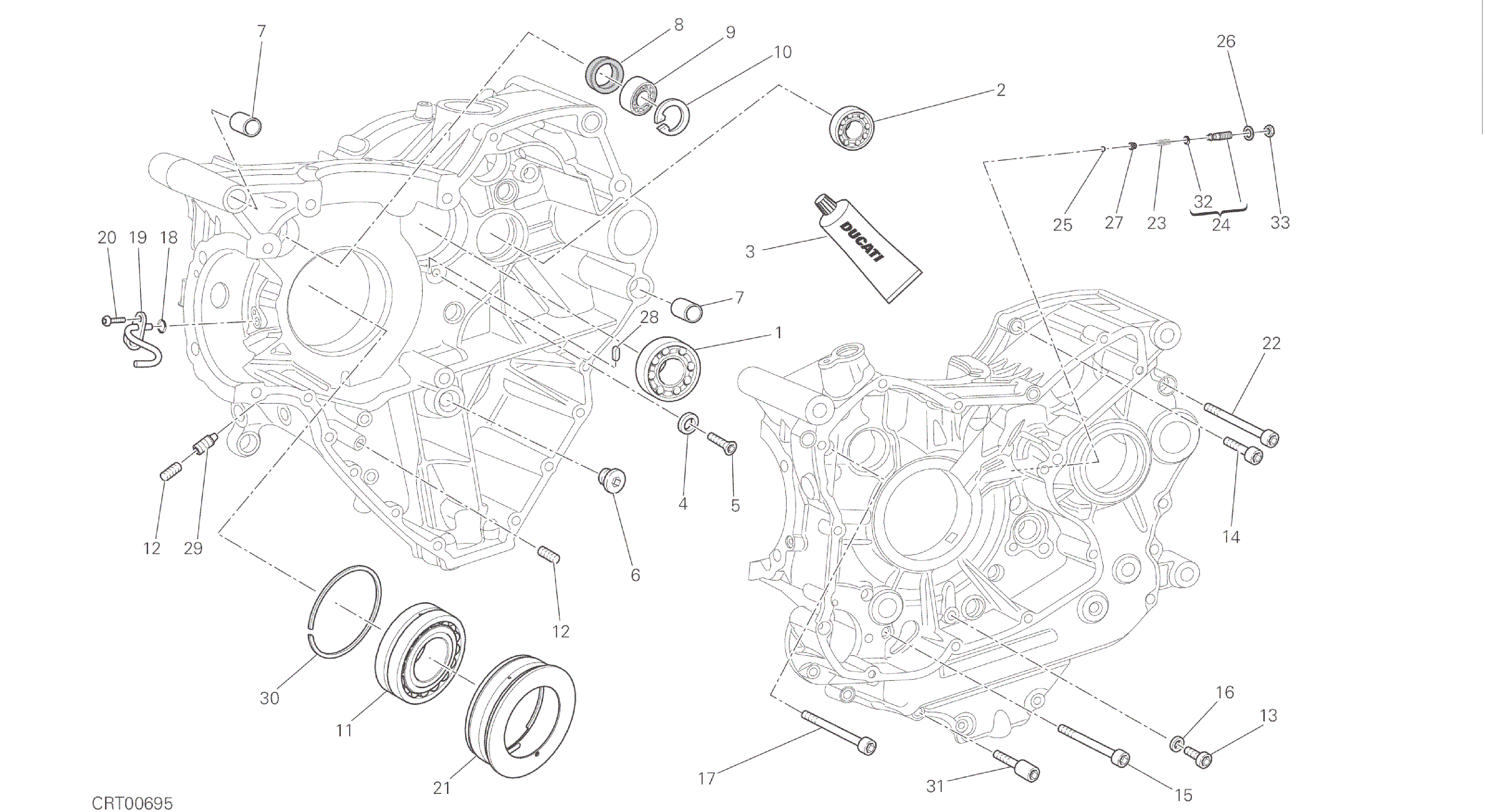 DRAWING 10A - HALF-CRANKCASES PAIR [MOD:M 1200]GROUP ENGINE