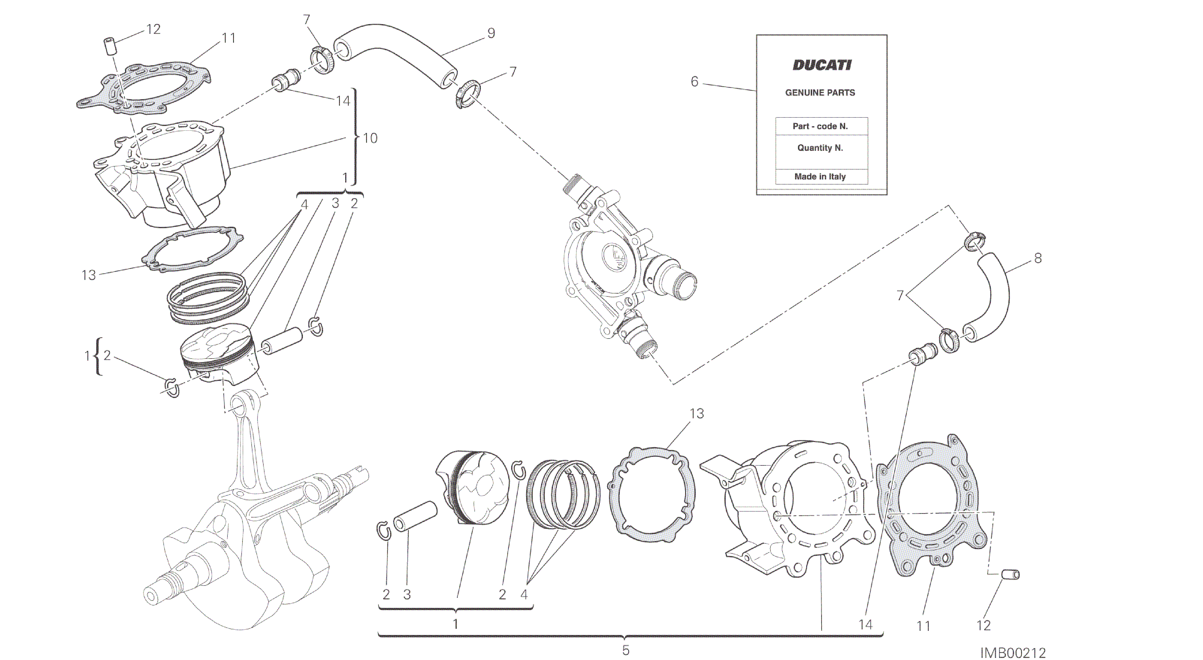 DRAWING 007 - CYLINDERS - PISTONS [MOD:M 821]GROUP ENGINE