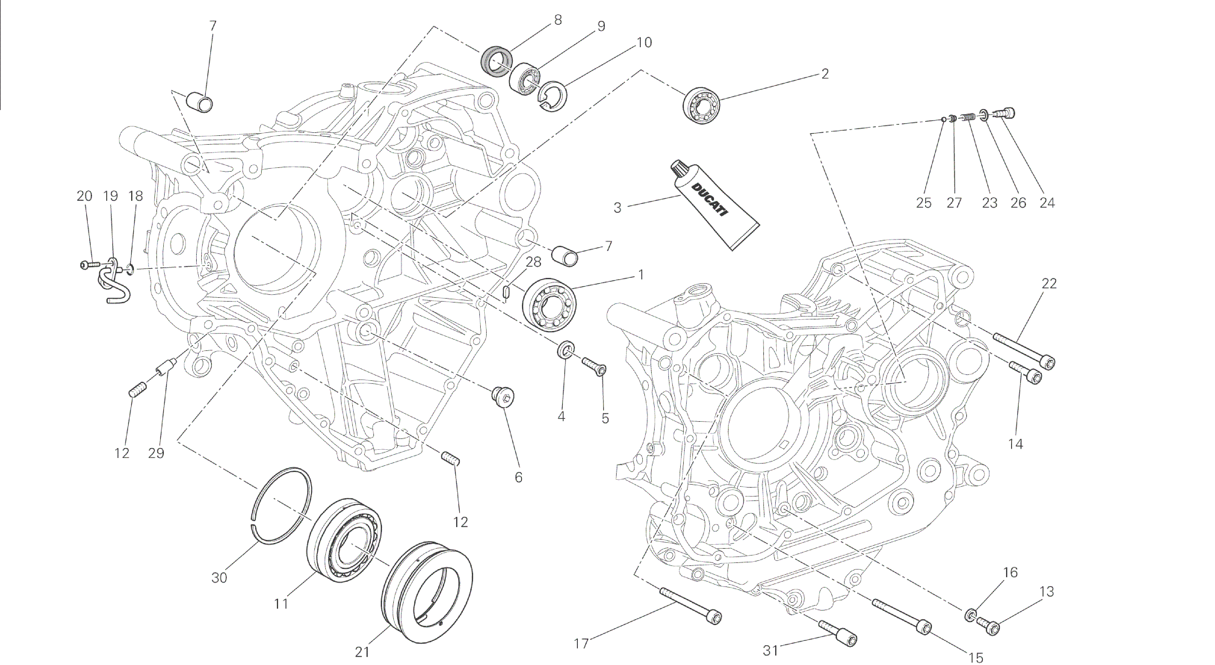 DRAWING 10A - HALF-CRANKCASES PAIR [MOD:M 1200S]GROUP ENGINE