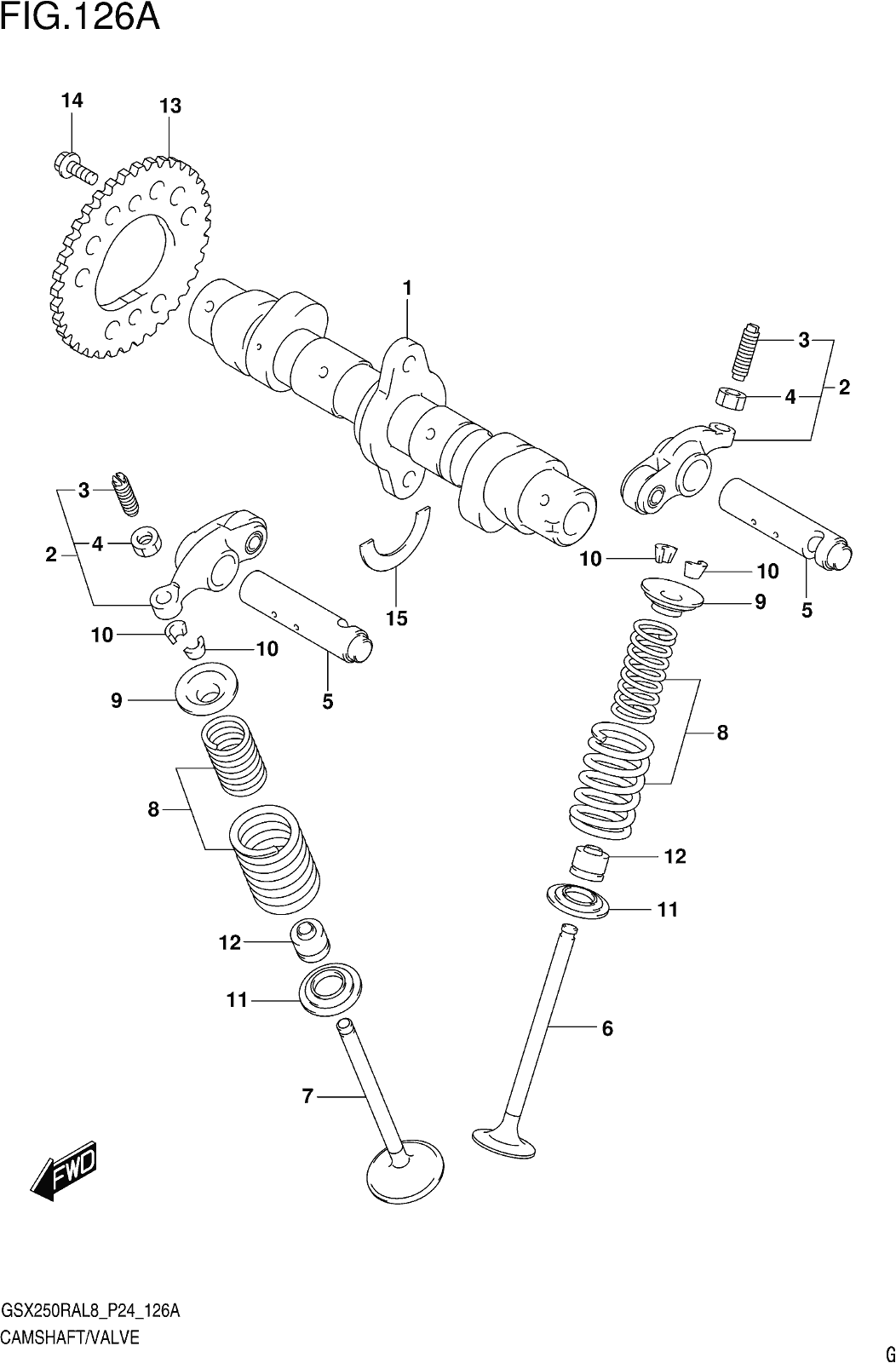 Fig.126a Camshaft/valve