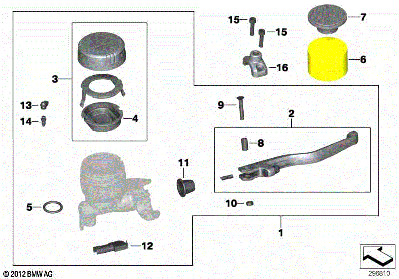 Handbrake assembly handlebar clamp M5