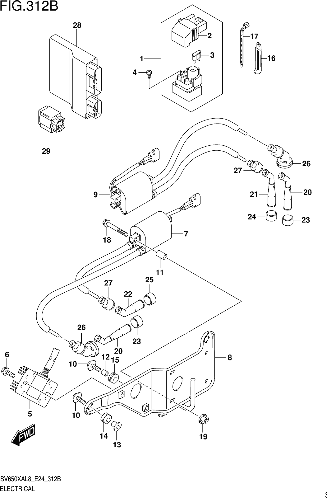 Fig.312b Electrical (sv650xaul8 E24)