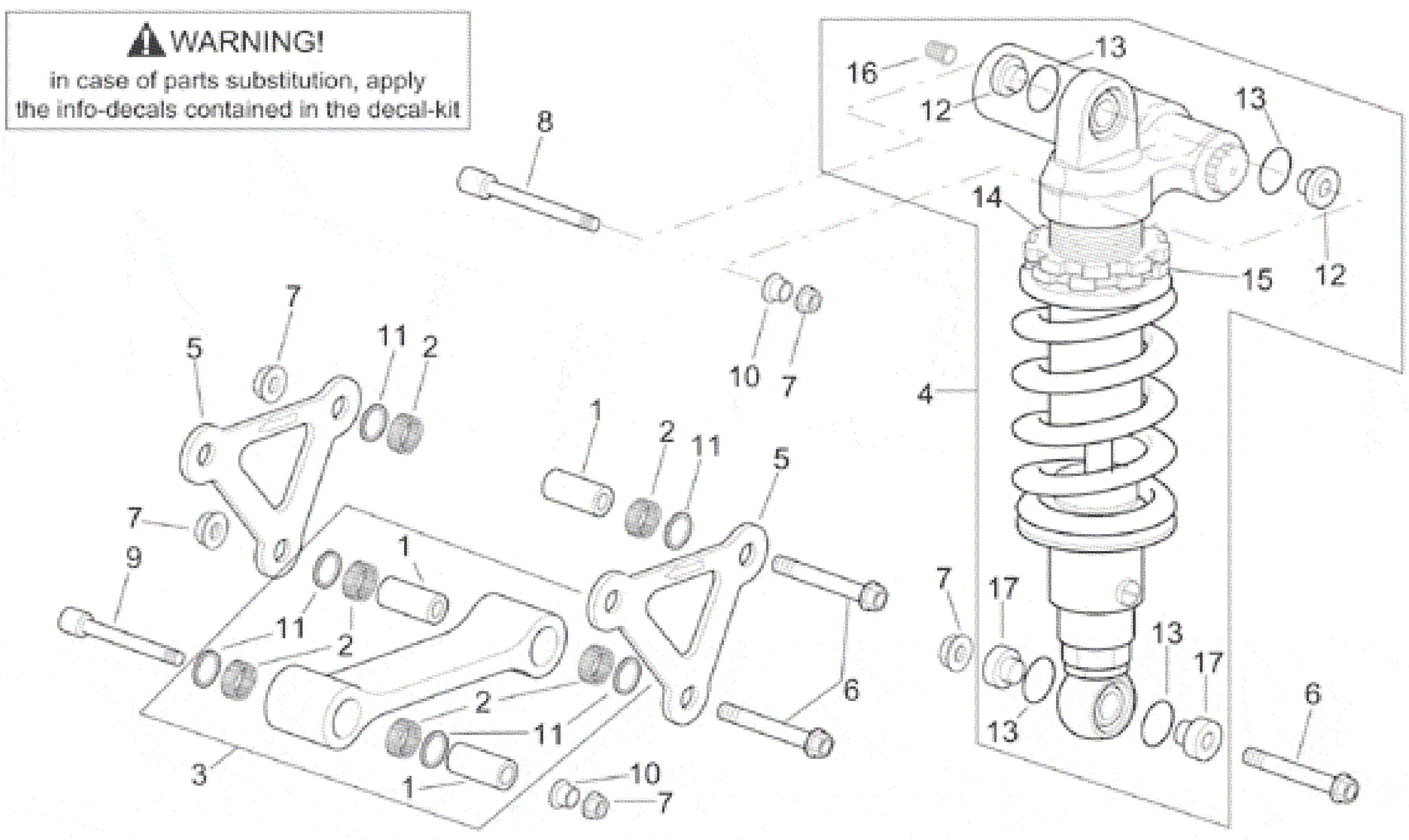 Connecting rod - rear shock abs.