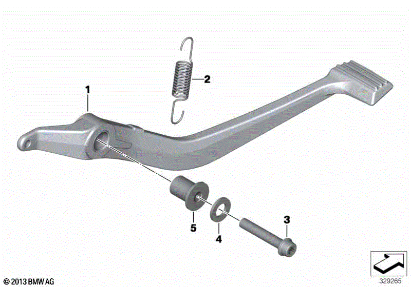 Footbrake lever with linkage frame