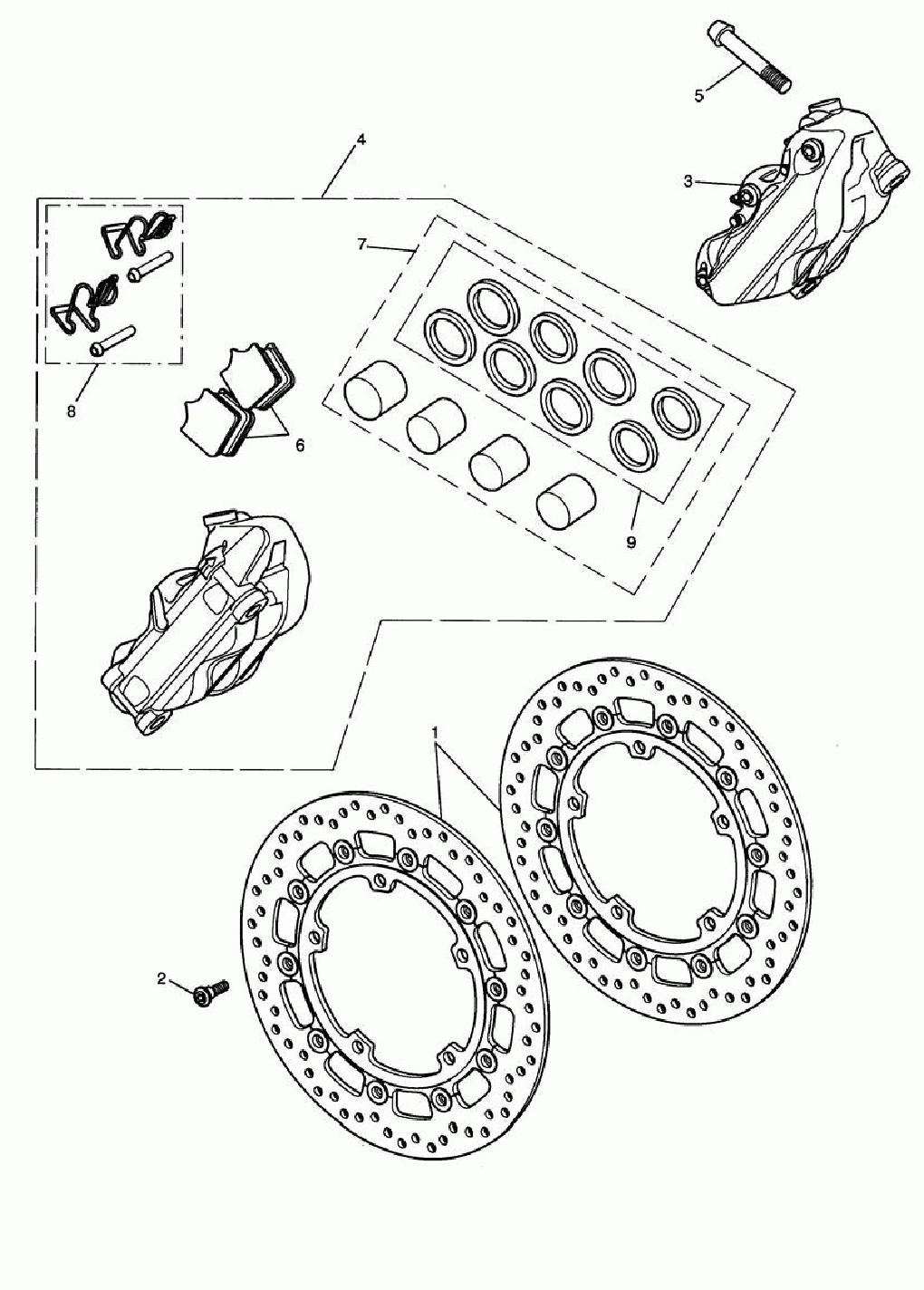 front brake caliper & discs - 333179 >