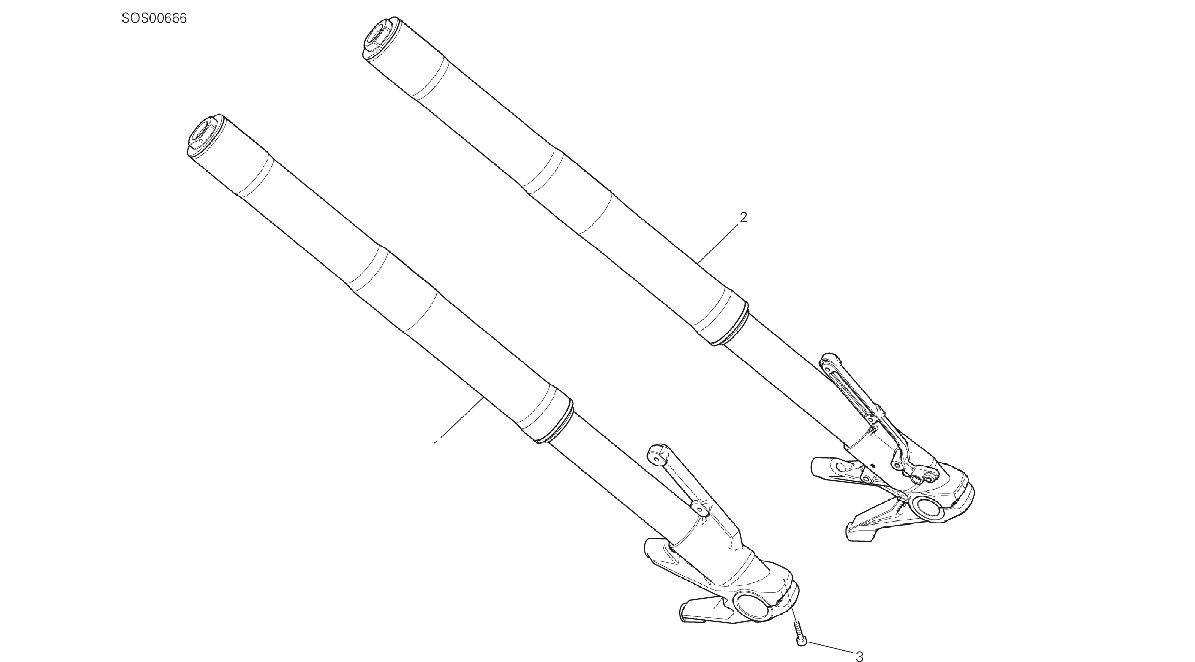 DRAWING 21A - FRONT FORK [X ST:CAL,C DN,EUR] GROUP FR AME