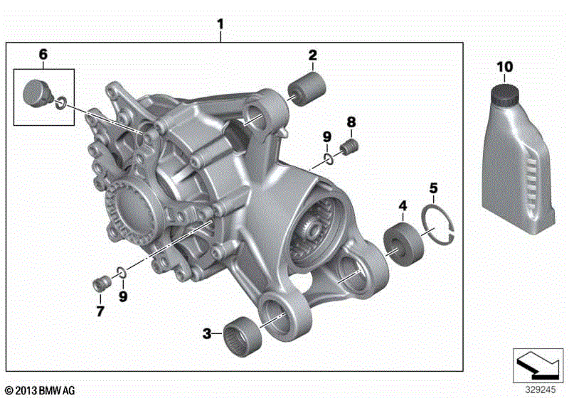Right-angle gearbox, rear
