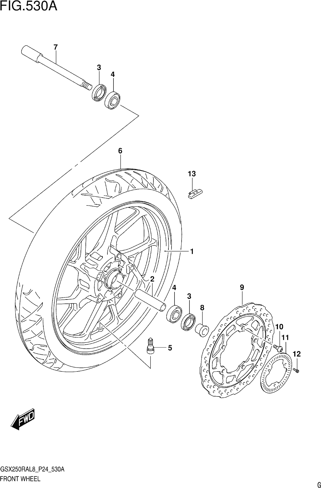 Fig.530a Front Wheel (gw250ral8 P24)