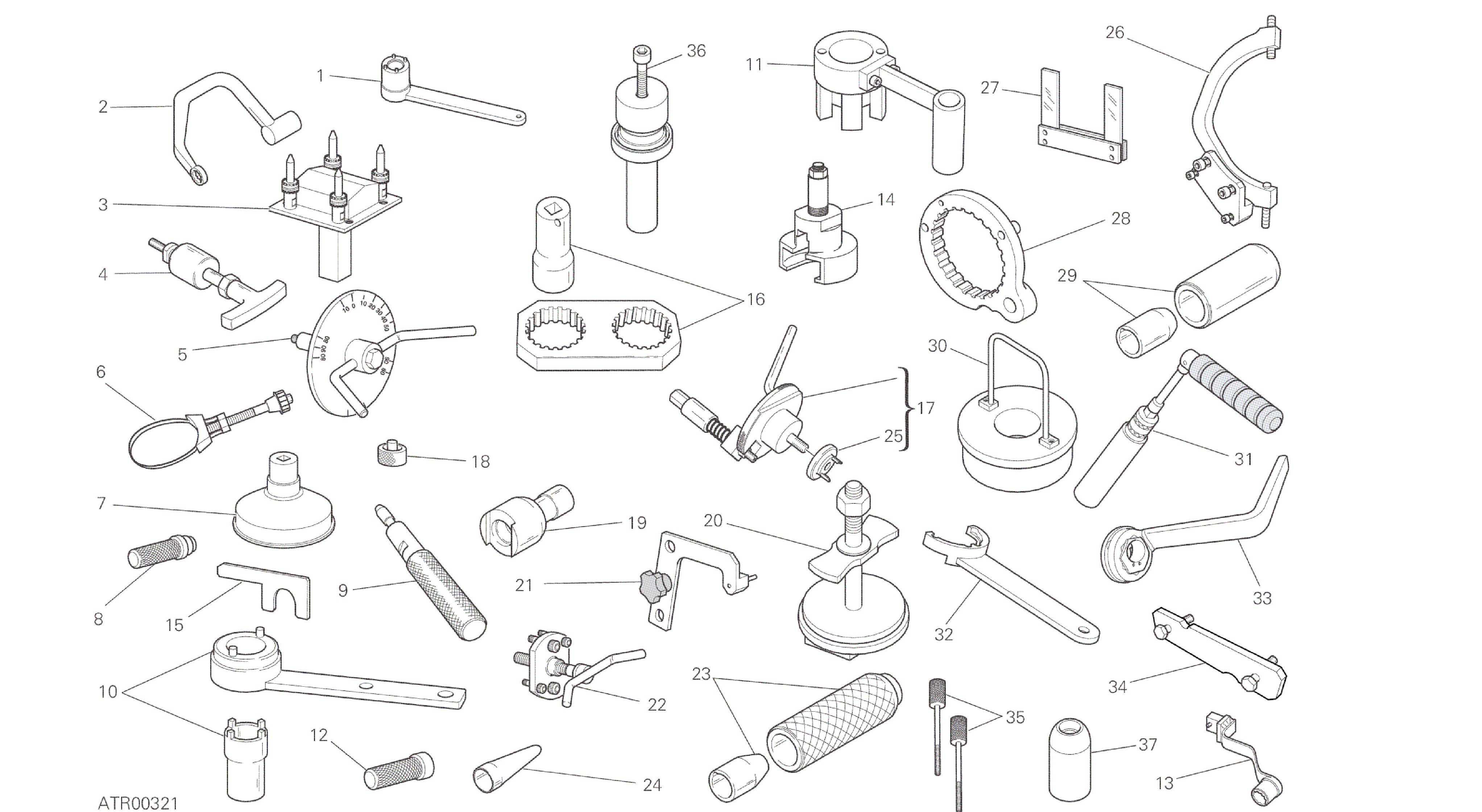 DRAWING 001 - WORKSHOP SERVICE TOOLS, ENGINE [MOD:M 821]GROUP TOOLS