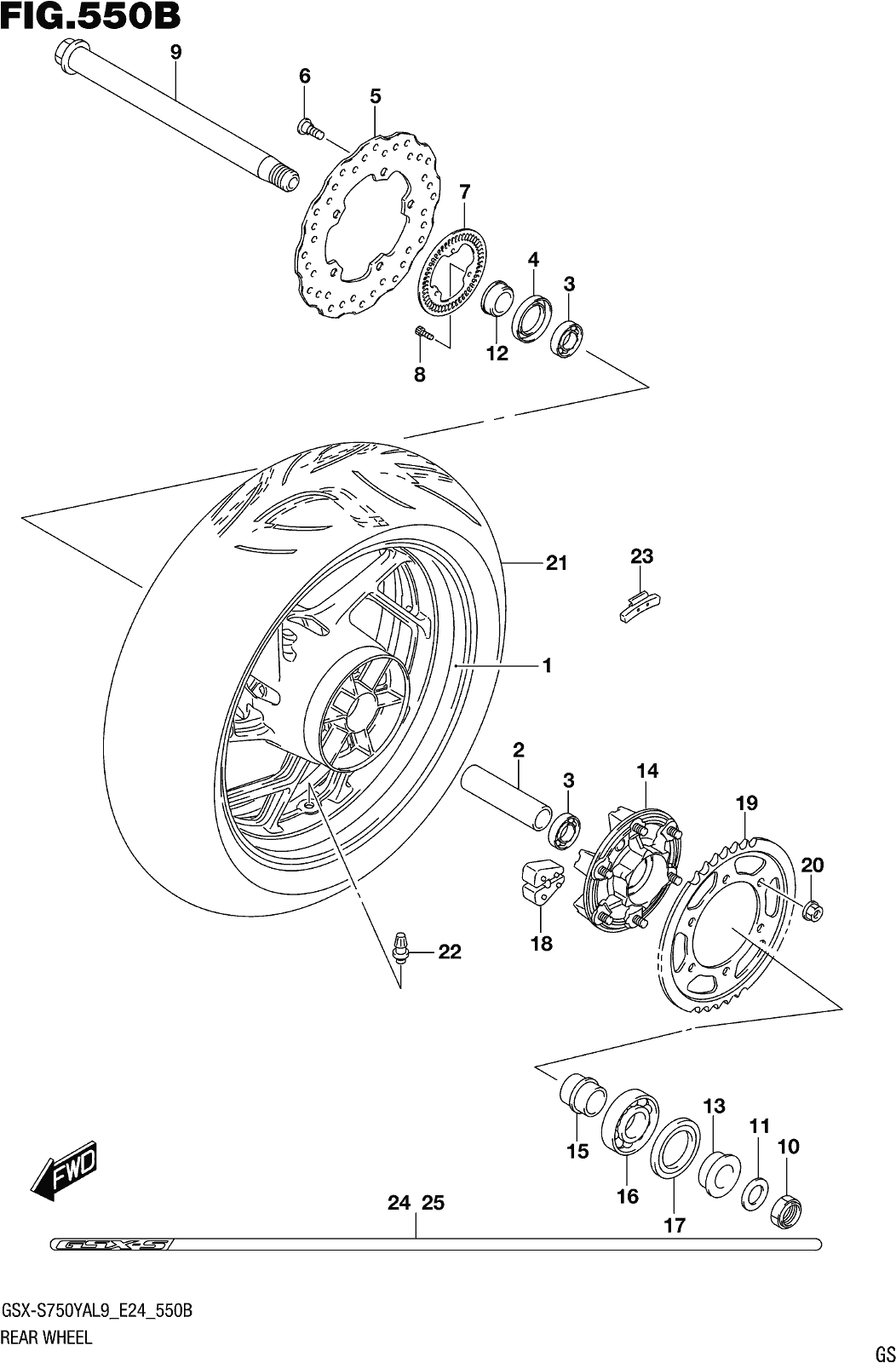Fig.550b Rear Wheel (gsx-s750zal9 E24)