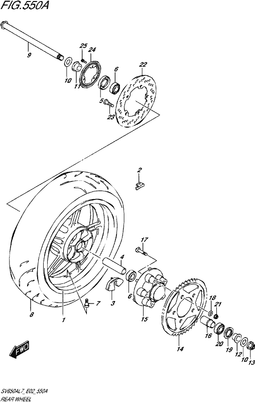 Rear Wheel (sv650al7 E02)