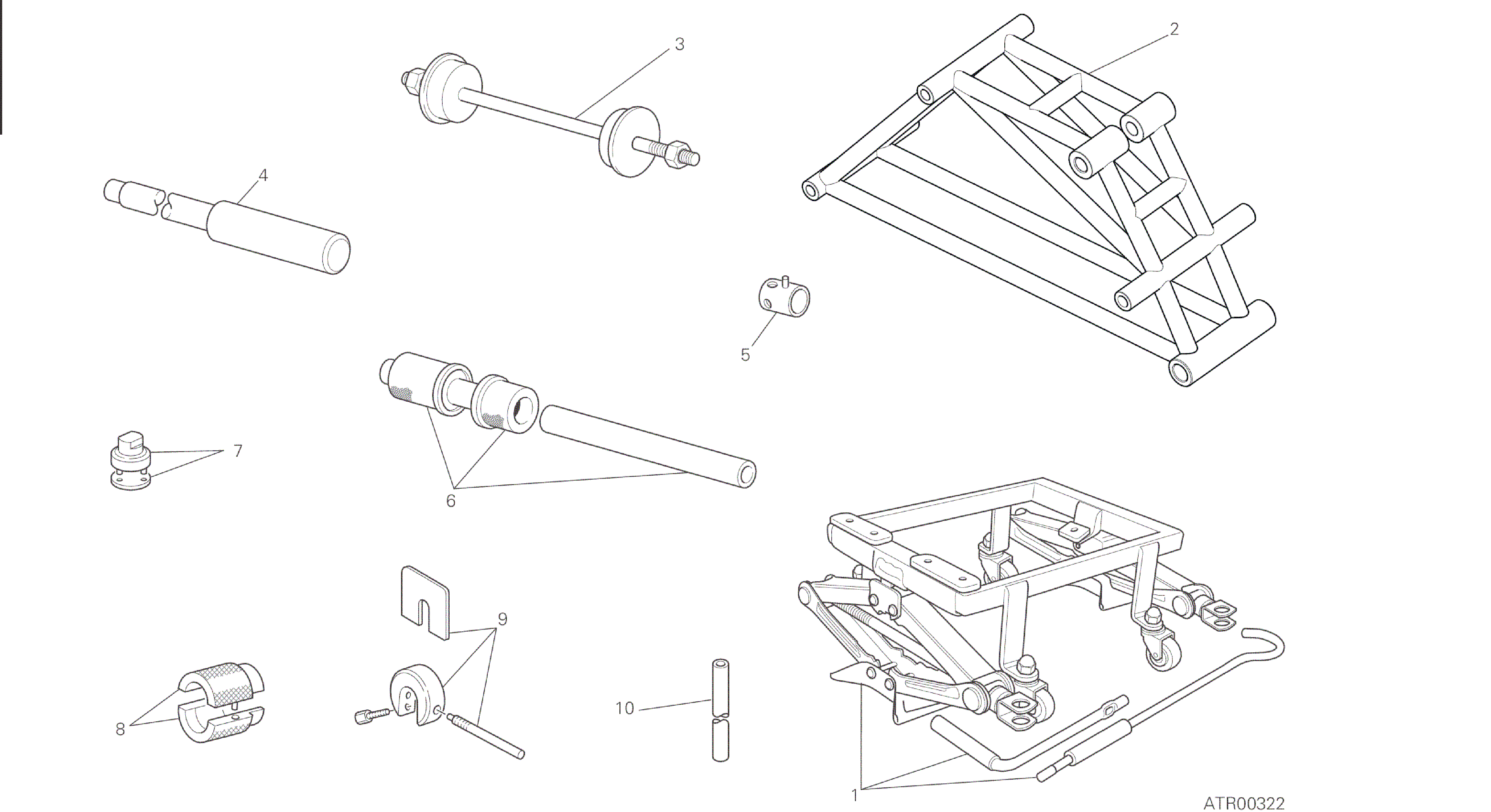 DRAWING 01A - WORKSHOP SERVICE TOOLS, FRAME [MOD:M 821]GROUP TOOLS