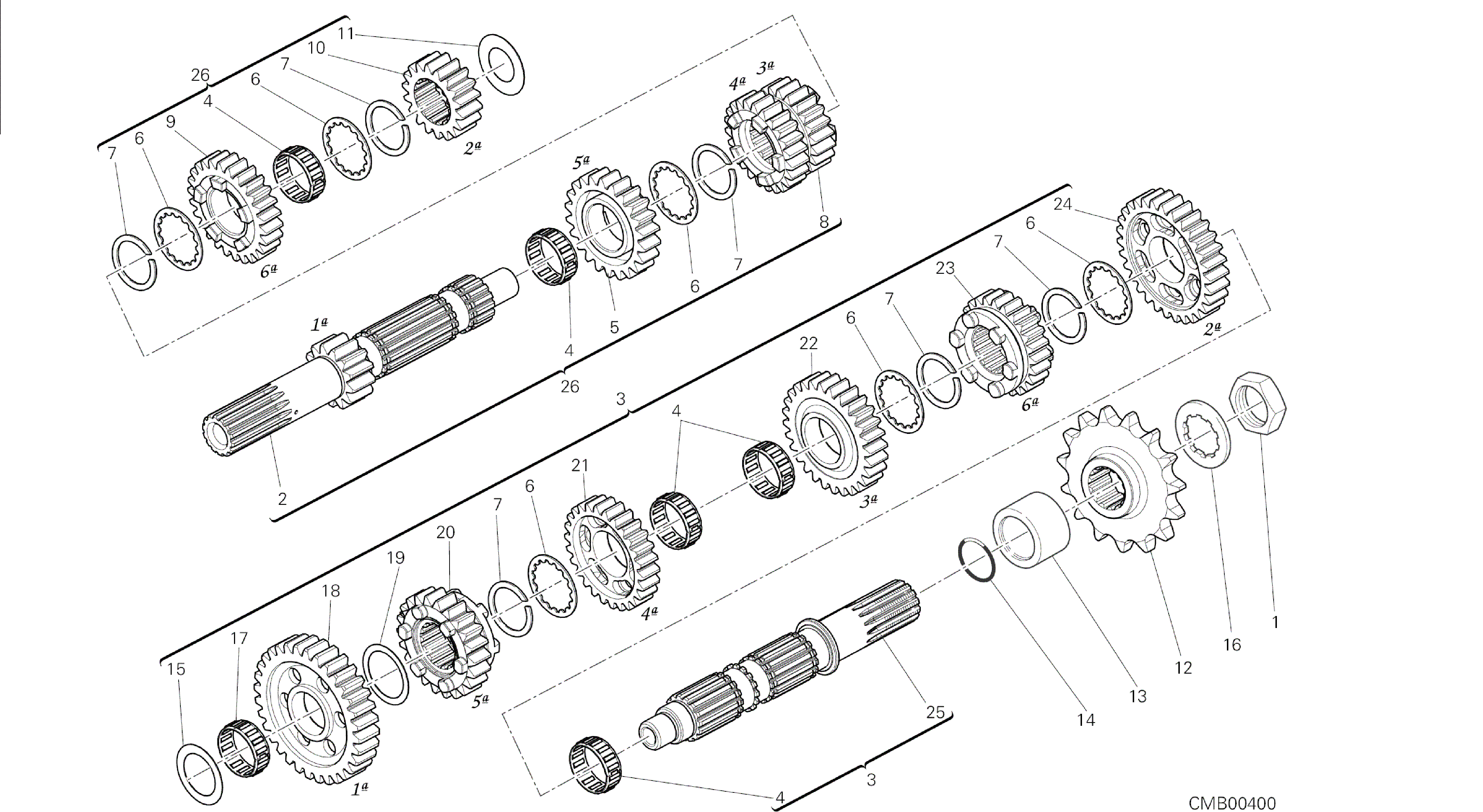 DRAWING 003 - GEAR BOX [MOD:M 1200S]GROUP ENGINE