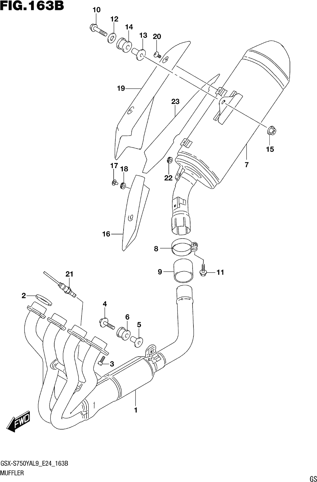 Fig.163b Muffler (gsx-s750zal9 E24)