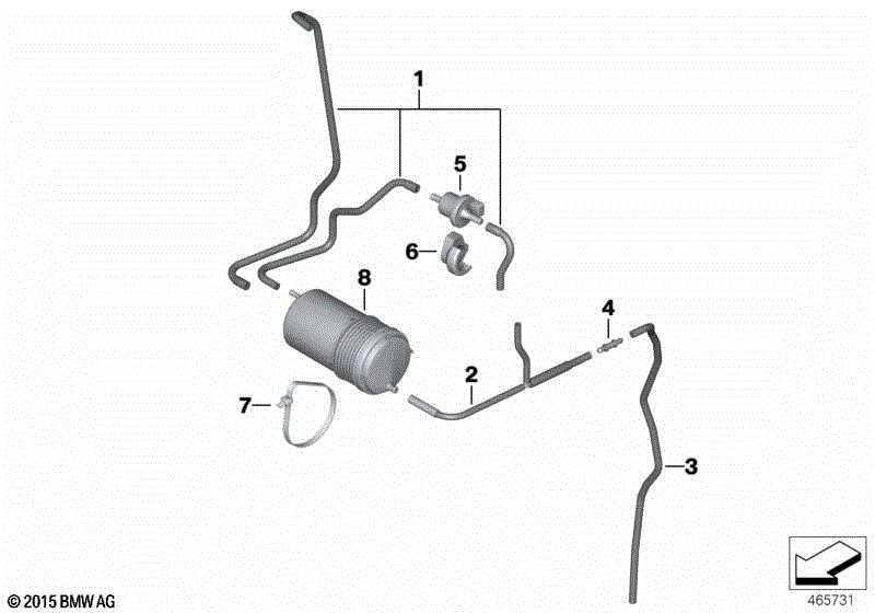 Fuel tank ventilation/Attaching parts