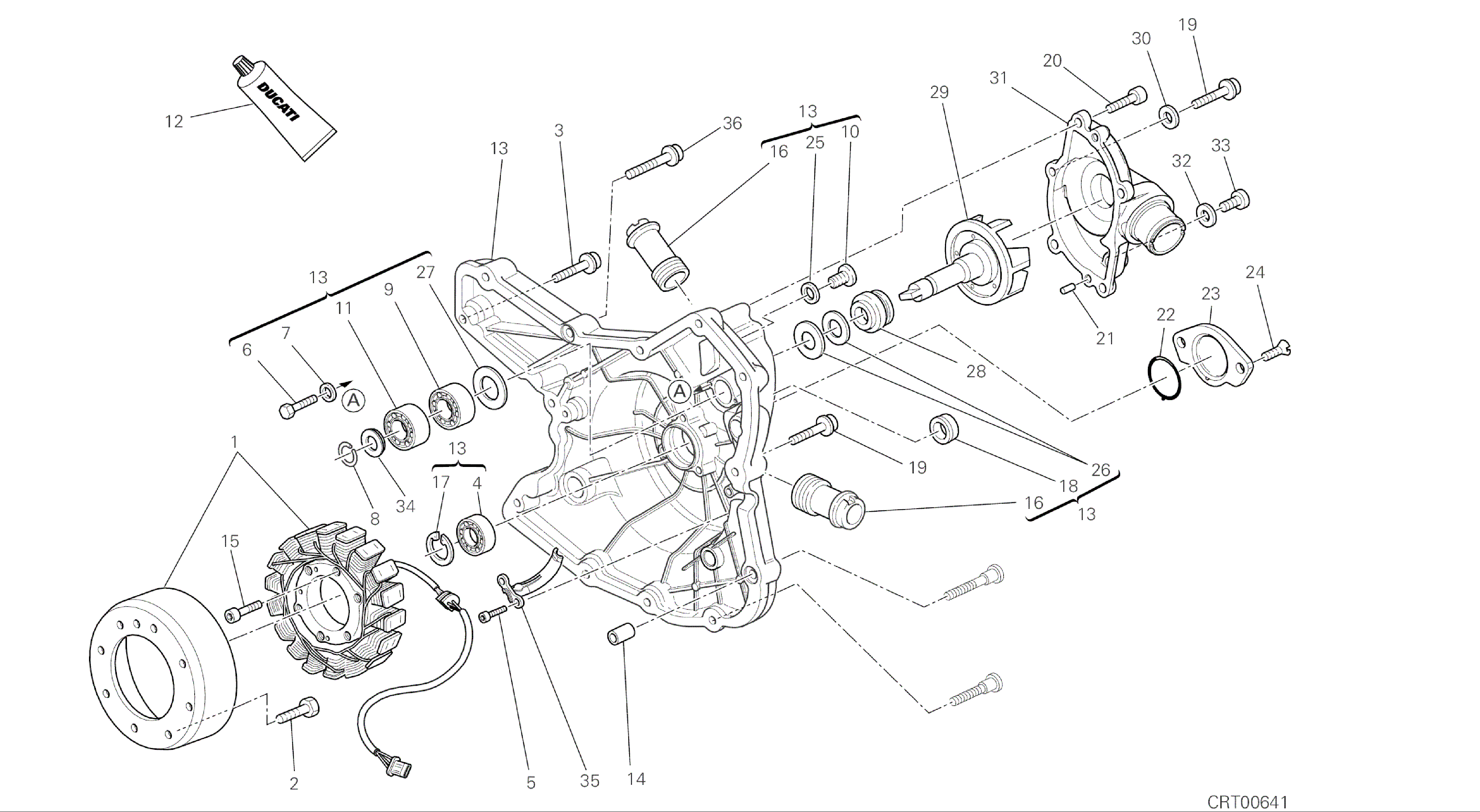 DRAWING 011 - GENERATOR COVER - WATER PUMP [MOD:F848]GROUP ENGINE