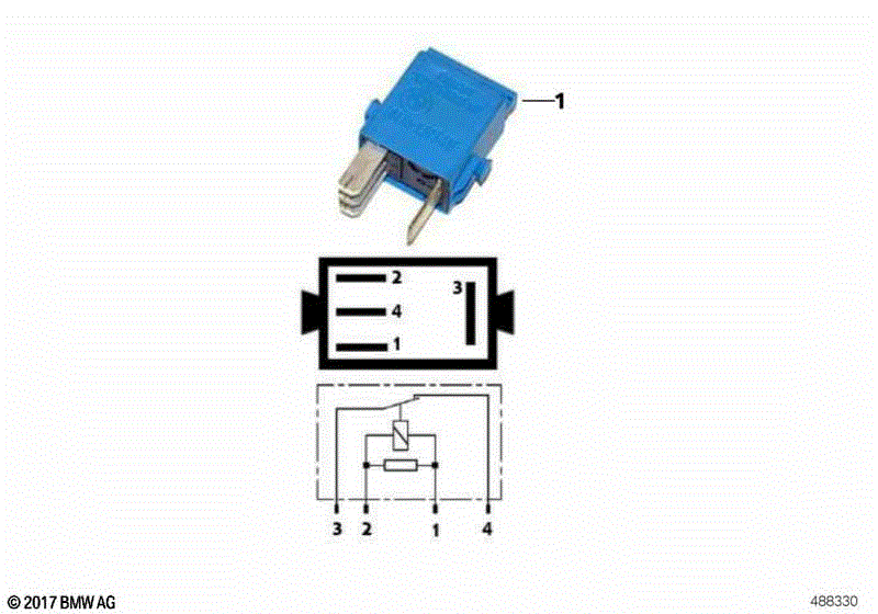 Mini-relay for opener, blue