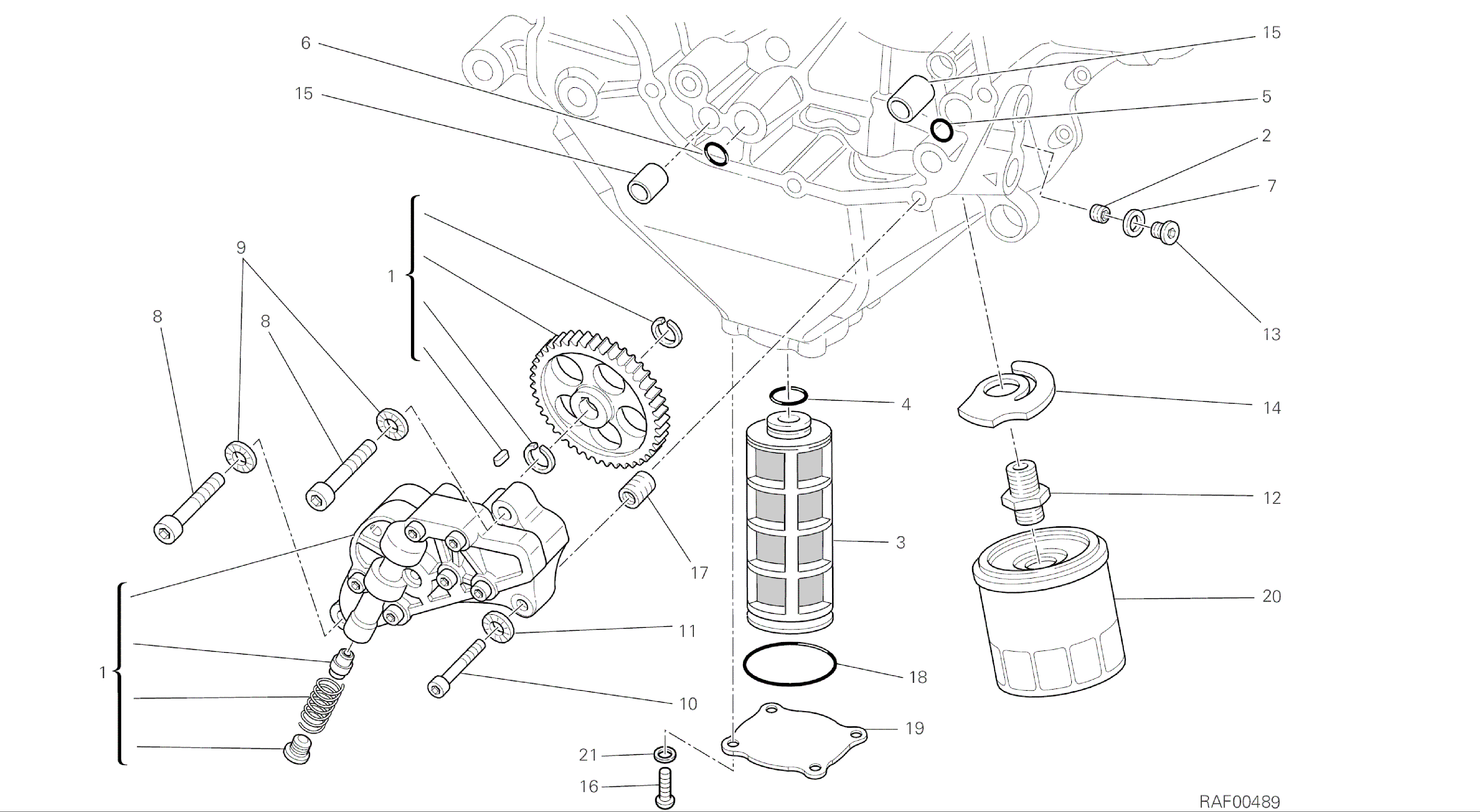 DRAWING 009 - OIL PUMP - FILTER [MOD:F848]GROUP ENGINE